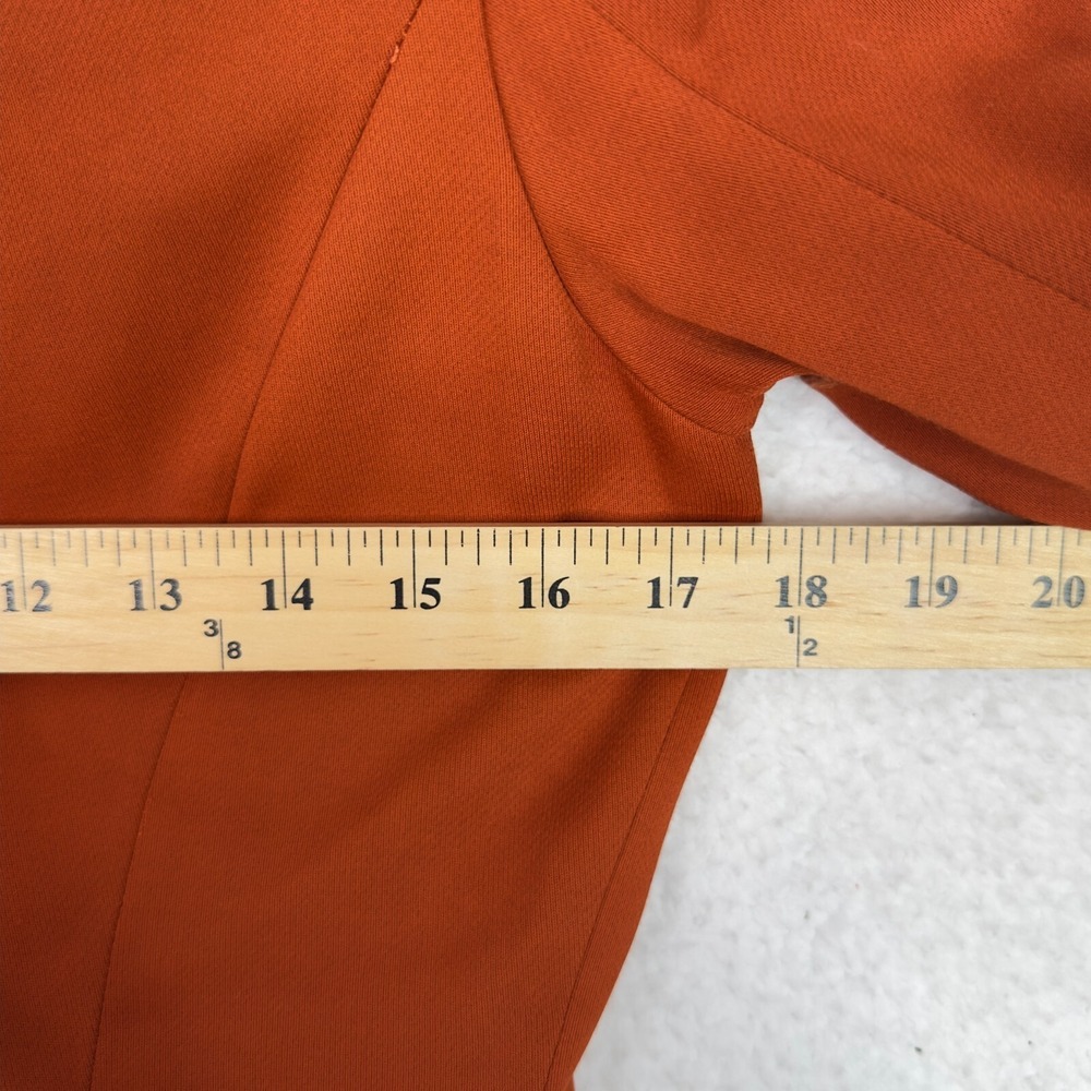 Ramy Brook Womens Blazer 0 Rust Orange Gold Zip Detail Flare Sleeve Jacket - Picture 16 of 16